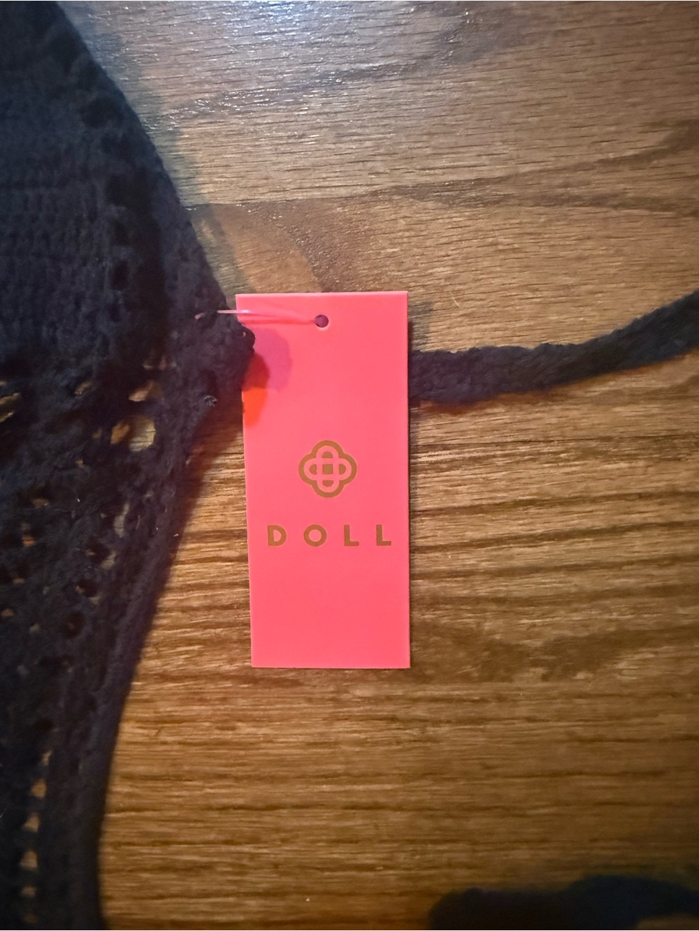NWT Doll Swimwear Black Crochet Beach Cover-Up Dress - L - Picture 6 of 9